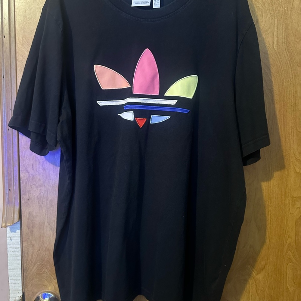 Adidas Black T-Shirt with colorful Logo